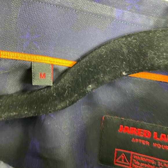 Jared Lang Slim Fit Long Sleeve Shirt Men’s Floral Medium Blue Black Button Down - Picture 3 of 15